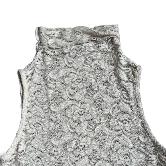BUCKLE BLACK CREAM LACE FULL LENGTH TURTLENECK TANK TOP  SIZE XS - Picture 3 of 7